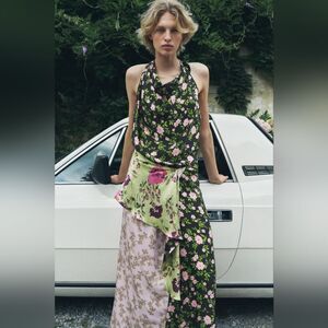 100% SILK PRINTED DRESS LIMITED EDITION NWT ZARA